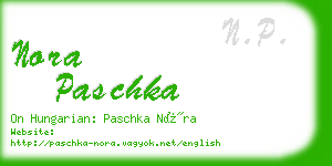 nora paschka business card